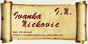Ivanka Micković vizit kartica
